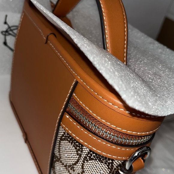 Coach Trail Bag Crystal Signature Jacquard Silver/Burnished Amber, 2 straps 🤎✨ - Picture 11 of 16